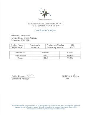 Purity-Certificates-Behemoth-Compoundz-Anastrozole