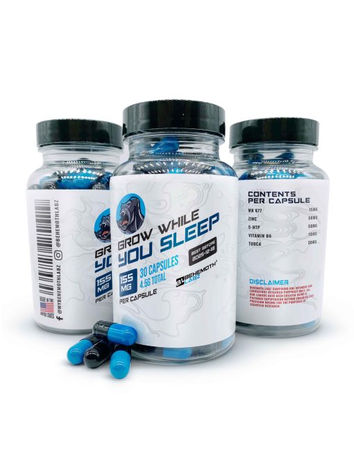 Grow While You Sleep Capsules (MK-677 + Zinc + 5-HTP + Vitamin B6 + TUDCA) | Behemothlabz