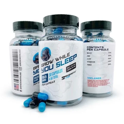 Grow While You Sleep Capsules (MK-677 + Zinc + 5-HTP + Vitamin B6 + TUDCA) | Behemothlabz