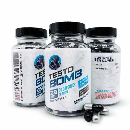 Testo Bomb Capsules (Yohimbine HCL + RAD 140) | behemothlabz