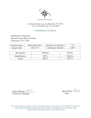 Raloxifene-HCL | COA
